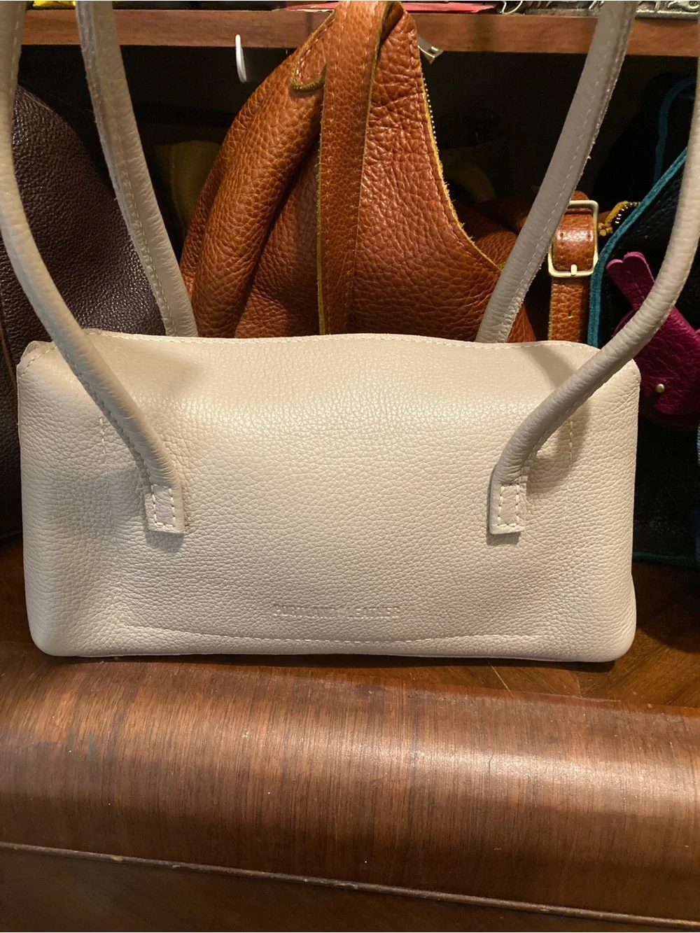 Portland Leather Amelie Shoulder Bag in Oatmilk